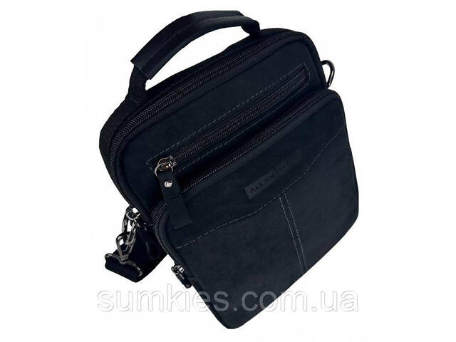 Чоловіча шкіряна сумка, планшетка Ruff Ryder чорна - Фото 3