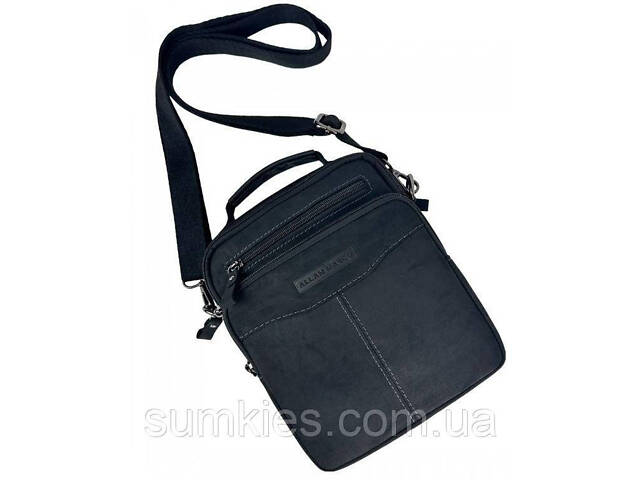 Чоловіча шкіряна сумка, планшетка Ruff Ryder чорна - Фото 5