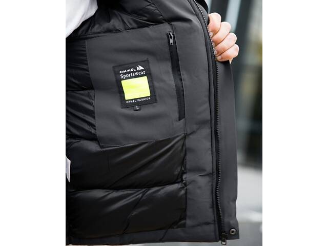 Мужская куртка Okmel grey ПП7941 - Фото 8