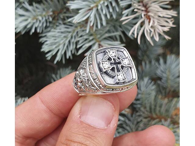 Мужская печатка крестик Maxi Silver 7575 SE 16.5 - Фото 5