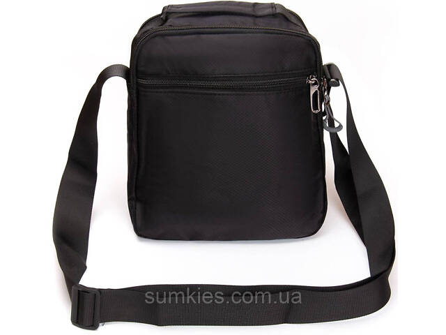 Чоловіча плечова сумка Lanpad тканинна, чорний - Фото 4