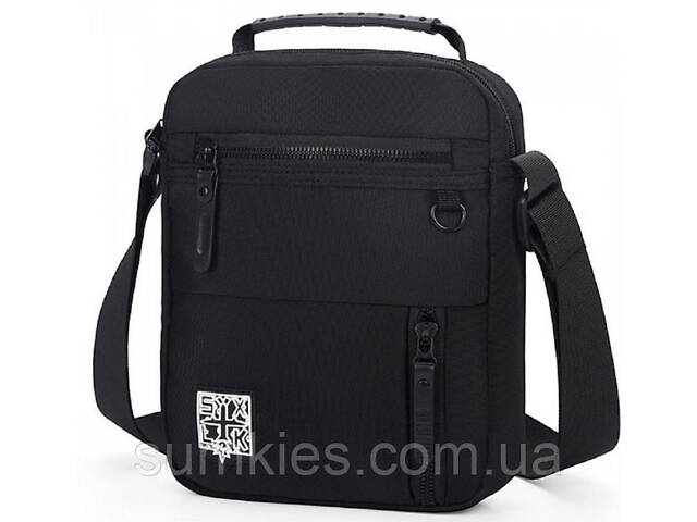 Чоловіча сумка Confident з тканини чорна - Фото 1