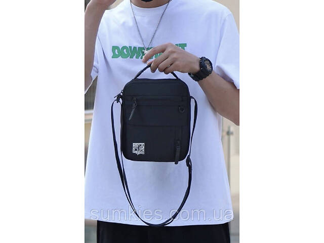 Чоловіча сумка Confident з тканини чорна - Фото 3