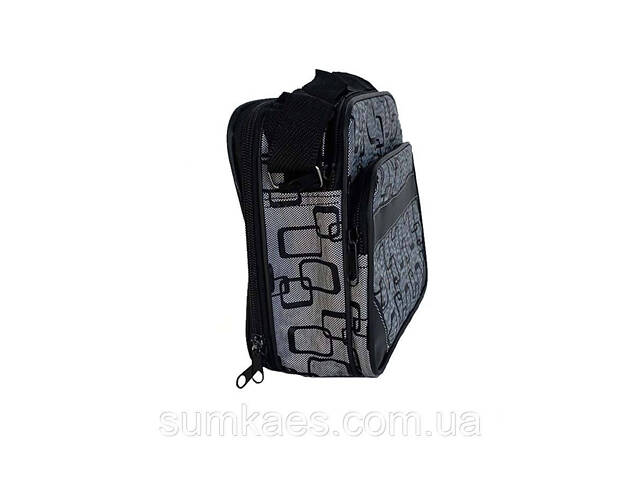 Чоловіча сумка зі шкірозамінника 301566-11111 сіра - Фото 2