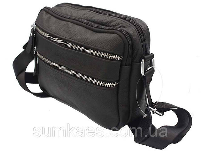 Чоловіча сумка з натуральної шкіри 3925-11BLACK чорна - Фото 3