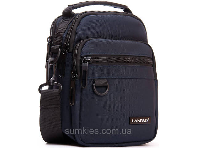 Чоловіча сумка Lanpad на плече синя - Фото 1