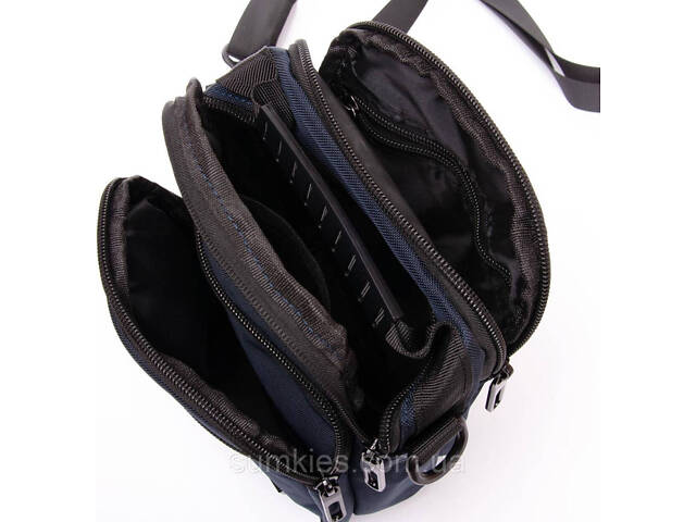 Чоловіча сумка Lanpad на плече синя - Фото 4