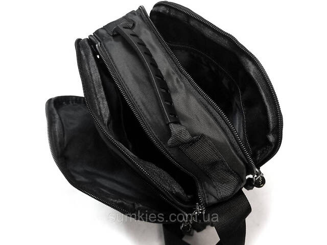 Чоловіча сумка на плече Lanpad чорна - Фото 4