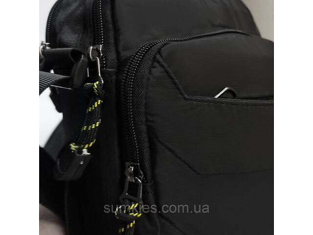 Чоловіча сумка на плече Lanpad чорна - Фото 5