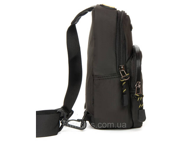 Чоловіча сумка на плече, слінг Lanpad чорна - Фото 3