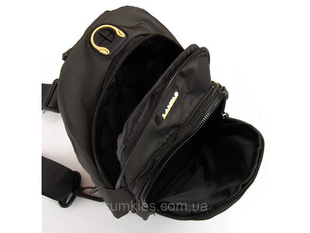 Чоловіча сумка на плече, слінг Lanpad чорна - Фото 6