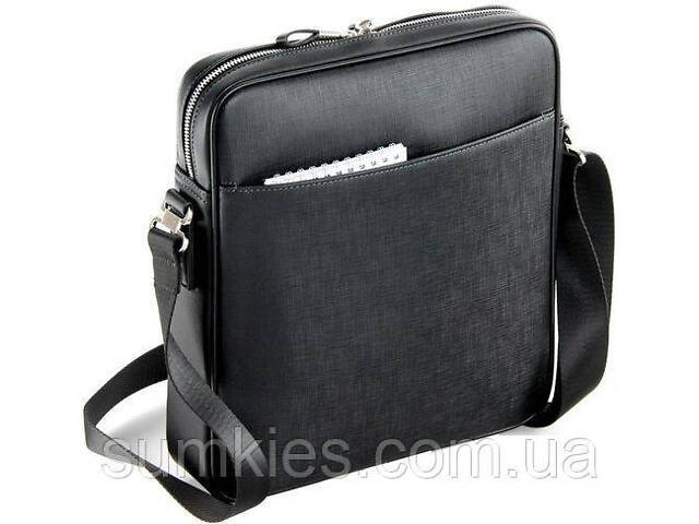 Чоловіча сумка на плече з екошкіри Continent CM-151BK чорна - Фото 2