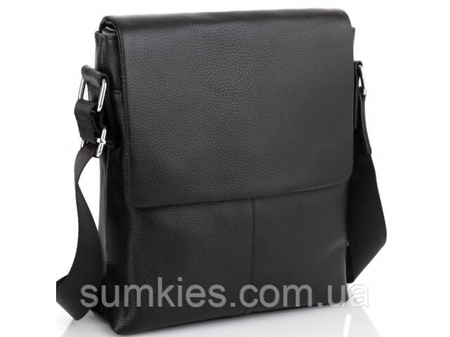 Чоловіча сумка планшет через плече 23х26х6, шкіряна барсетка Tiding Bag SK A75-181 чорна - Фото 1