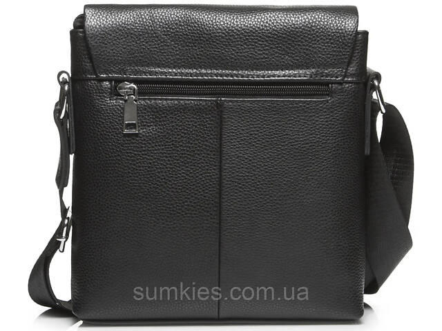 Чоловіча сумка планшет через плече 23х26х6, шкіряна барсетка Tiding Bag SK A75-181 чорна - Фото 4
