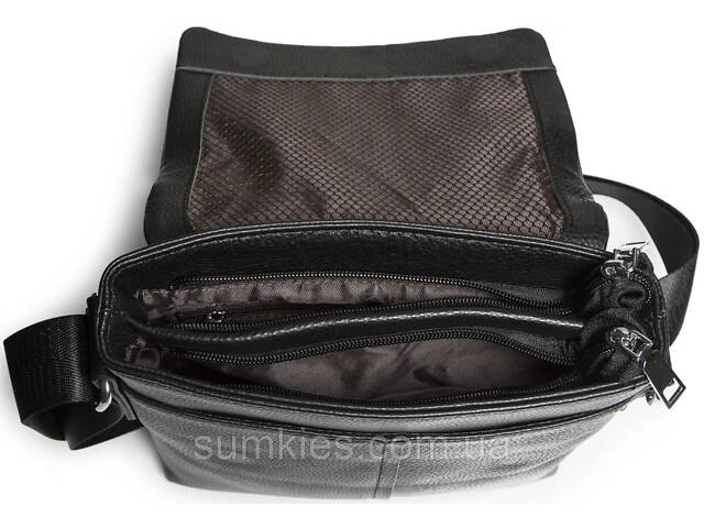 Чоловіча сумка планшет через плече 23х26х6, шкіряна барсетка Tiding Bag SK A75-181 чорна - Фото 7