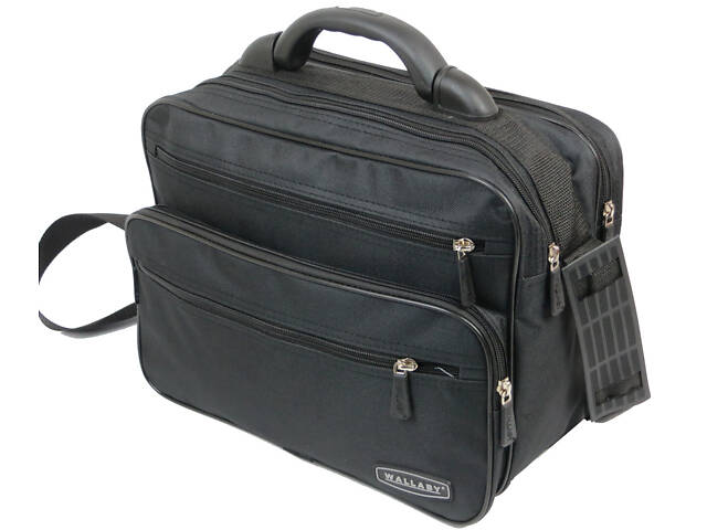 Мужская сумка, портфель из полиэстера Wallaby 2651 черная - Фото 7