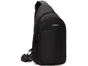 Мужская сумка слинг Lanpad тканевая, черный