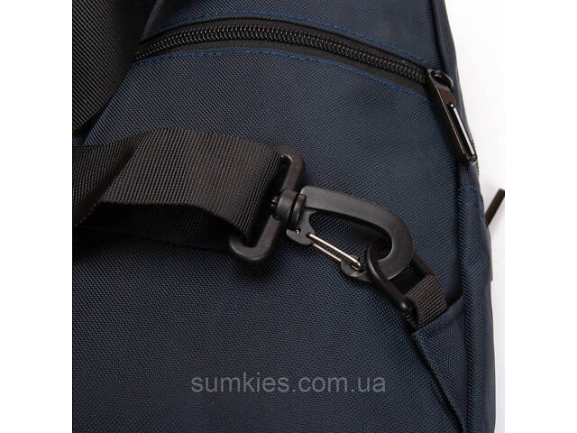 Чоловіча сумка-слінг Lanpad тканинна, синій - Фото 7