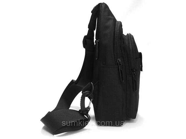 Чоловіча сумка тканинна Lanpad чорна - Фото 4