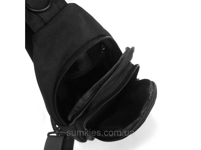 Чоловіча сумка тканинна Lanpad чорна - Фото 5