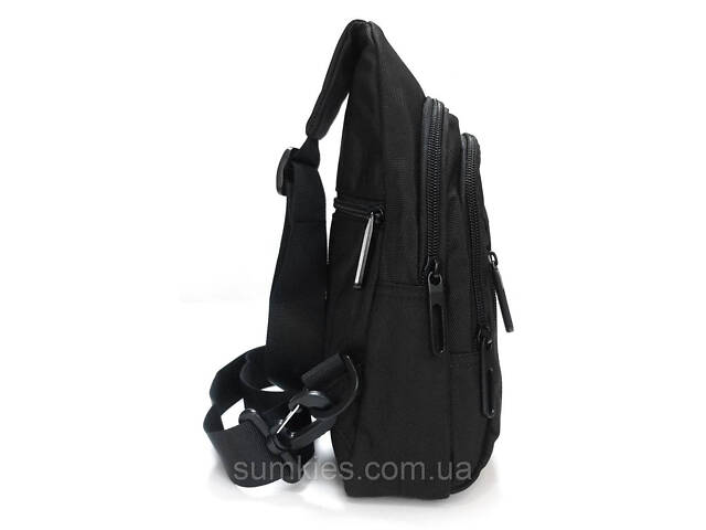 Чоловіча сумка тканинна Lanpad чорна - Фото 4