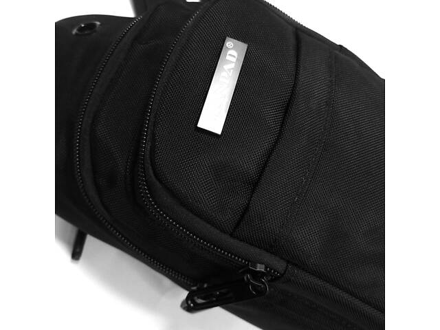 Мужская сумка тканевая Lanpad черная - Фото 3