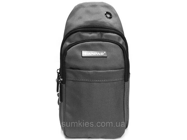 Чоловіча сумка тканинна Lanpad сіра - Фото 2