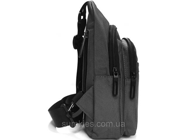 Чоловіча сумка тканинна Lanpad сіра - Фото 3