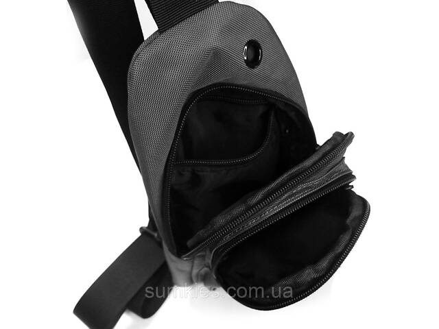 Чоловіча сумка тканинна Lanpad сіра - Фото 6