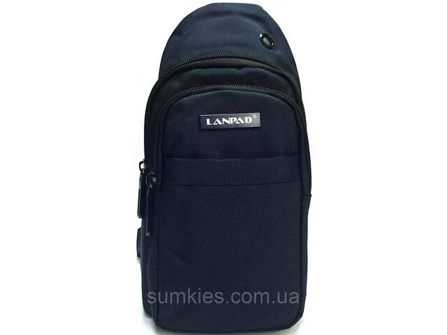 Чоловіча сумка тканинна Lanpad синя - Фото 2