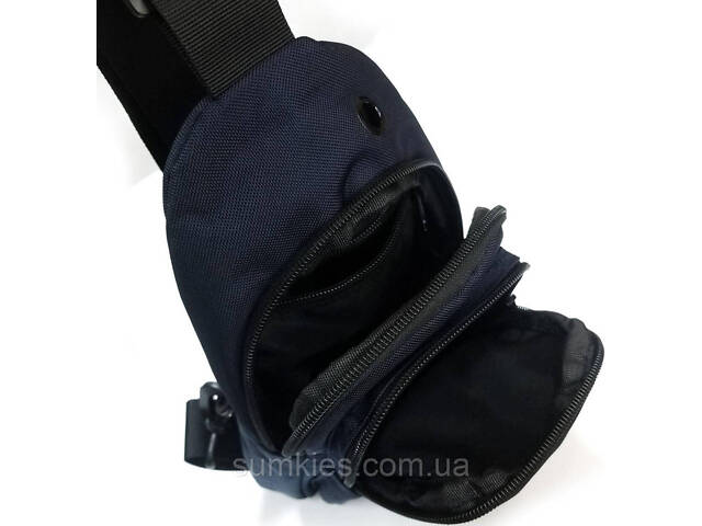 Чоловіча сумка тканинна Lanpad синя - Фото 6