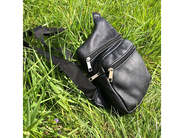 Чоловіча сумка з натуральної шкіри, тактична сумка - месенджер чорна, тактична сумка на груди - Фото 20