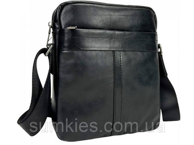 Чоловіча сумка з натуральної шкіри Tiding Bag чорна - Фото 1