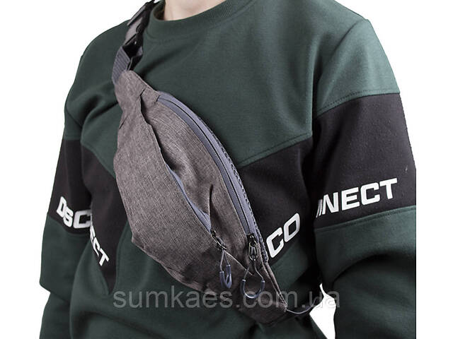 Чоловіча текстильна сумка на пояс Y302-25DGRAY1 Сіра - Фото 2