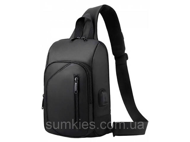 Чоловіча тканинна сумка-слінг Confident чорна - Фото 2