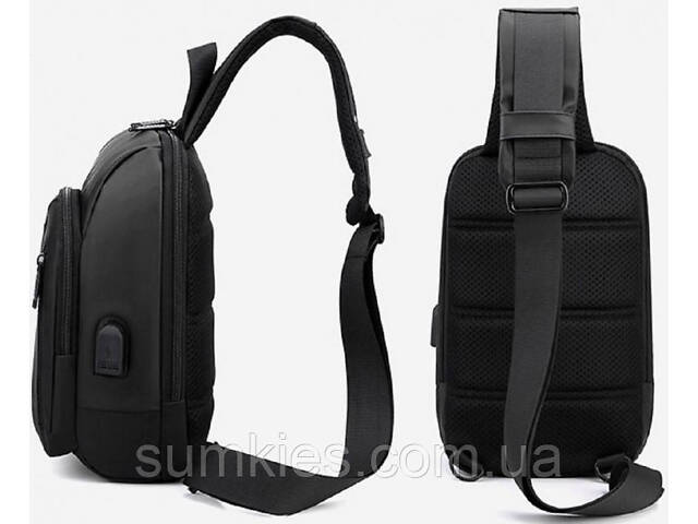 Чоловіча тканинна сумка-слінг Confident чорна - Фото 3