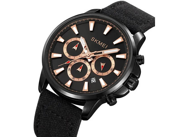 Мужские наручные часы Skmei 2071 на нейлоновом ремешке Черный - Фото 2