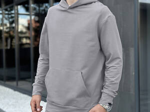 Мужское демисезонное худи с капюшоном стальное Pobedov 001 XL