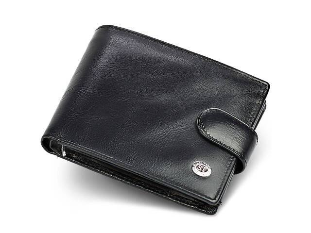 Мужское портмоне из натуральной кожи ST Leather В141 Черный - Фото NaN