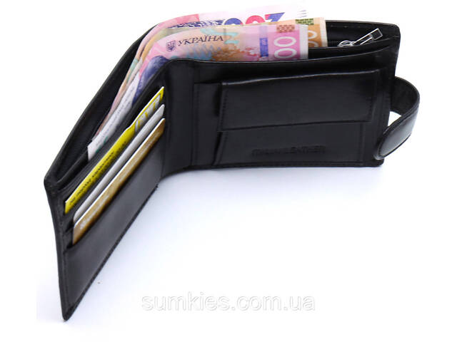 Чоловіче портмоне з натуральної шкіри ST Leather В104 Чорний - Фото 5