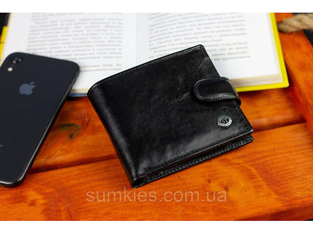Чоловіче портмоне з натуральної шкіри ST Leather В104 Чорний - Фото 7