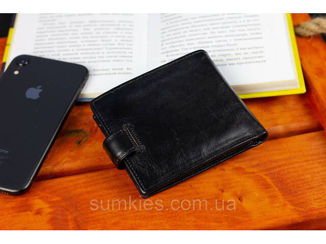 Чоловіче портмоне з натуральної шкіри ST Leather В104 Чорний - Фото 8