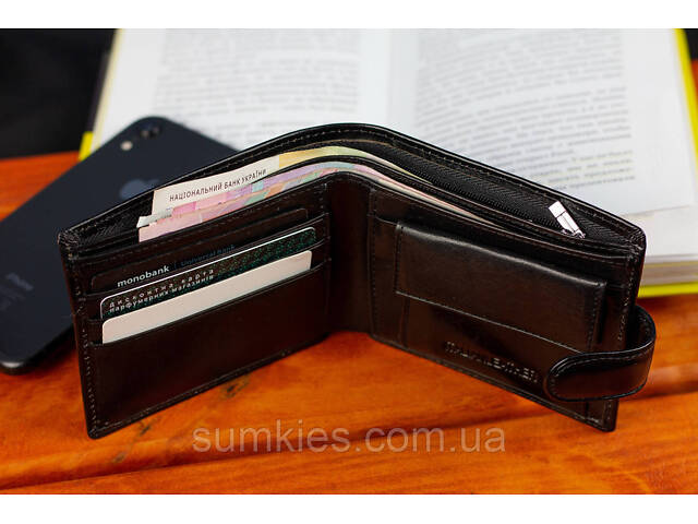 Чоловіче портмоне з натуральної шкіри ST Leather В104 Чорний - Фото 10