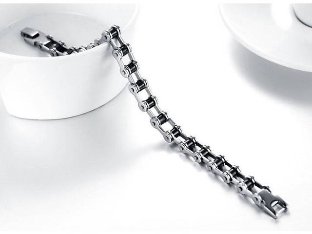 Мужской браслет Primo Biker 205 - Black&Silver - Фото 2