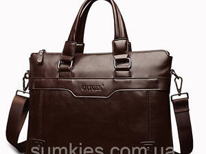 Чоловічий діловий портфель для документів, сумка чоловіча Темно-коричневий