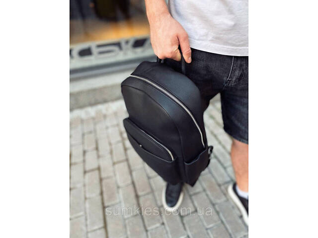 Чоловічий міський шкіряний рюкзак 28х39х15, сумка наплічна для роботи та подорожей Tiding Bag 60320 чорна - Фото 8