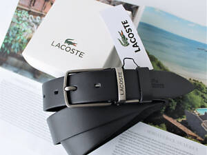Чоловічий класичний шкіряний ремінь Lacoste в коробці