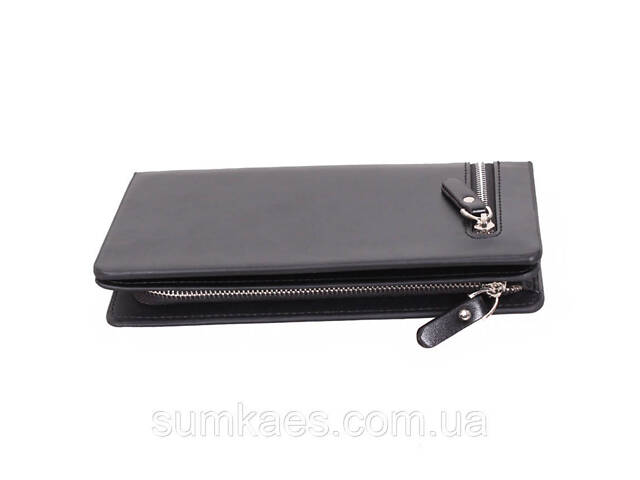Мужской клатч из искусственной кожи 357-888-1BL черный - Фото 5