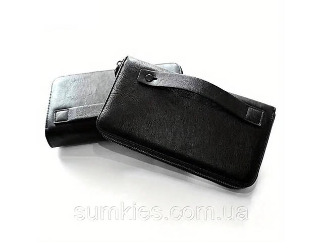 Мужской кожаный клатч 09752-111 Черный - Фото 5