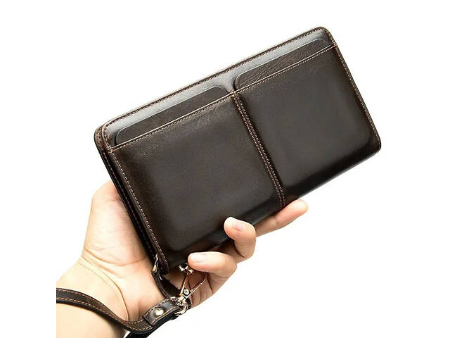 Мужской кожаный клатч Bexhill bx9020 на одно отделение с петлей Коричневый - Фото 2